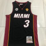 Maillot de Basket #3 Wade Miami Heat authentique 2012-13 finals Noir